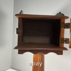 Vintage Pipe And Tobacco Cabinet Inlay Patterns Ornate Carved Hinges 1920's