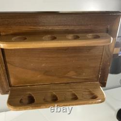 Vintage Pipe And Tobacco Cabinet Inlay Patterns Ornate Carved Hinges 1920's