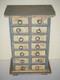 Vintage Primitive Apothecary Wood Cabinet 14-drawers Trinket Jewelry Box