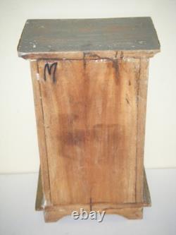 Vintage Primitive Apothecary Wood Cabinet 14-Drawers Trinket Jewelry Box