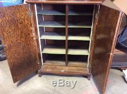 Vintage Quarter Sawn Wooden Storage Cabinet Tiger Oak