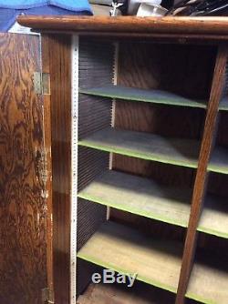 Vintage Quarter Sawn Wooden Storage Cabinet Tiger Oak