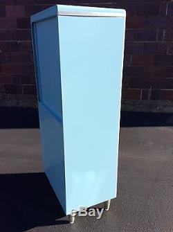 Vintage Robin Egg Blue 60 Tall Doctors Medical Metal Cabinet Great look -Nice