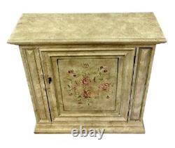 Vintage Romantic Rustic Shabby Chic Floral Painted Hall Chest