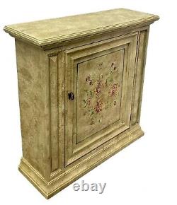 Vintage Romantic Rustic Shabby Chic Floral Painted Hall Chest