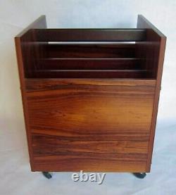 Vintage Rosewood Record Magazine Rack Rolf Hesland for Bruksbo Norway