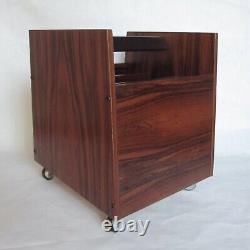 Vintage Rosewood Record Magazine Rack Rolf Hesland for Bruksbo Norway