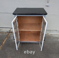 Vintage Rustic Country Farmhouse Shabby Cottage Chic Cabinet w Doors Shelves N24