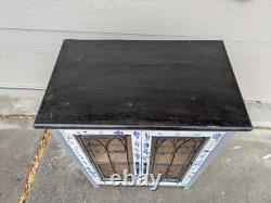Vintage Rustic Country Farmhouse Shabby Cottage Chic Cabinet w Doors Shelves N24