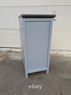 Vintage Rustic Country Farmhouse Shabby Cottage Chic Cabinet w Doors Shelves N24