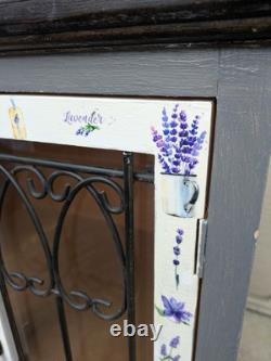 Vintage Rustic Country Farmhouse Shabby Cottage Chic Cabinet w Doors Shelves N24