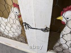 Vintage Rustic Farmhouse Shabby Chic Chippy White Chicken Coop Wall Cabinet