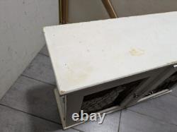 Vintage Rustic Farmhouse Shabby Chic Chippy White Chicken Coop Wall Cabinet