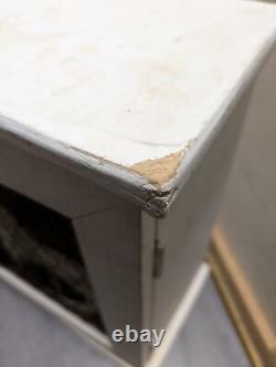 Vintage Rustic Farmhouse Shabby Chic Chippy White Chicken Coop Wall Cabinet