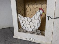 Vintage Rustic Farmhouse Shabby Chic Chippy White Chicken Coop Wall Cabinet