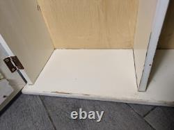Vintage Rustic Farmhouse Shabby Chic Chippy White Chicken Coop Wall Cabinet