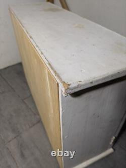 Vintage Rustic Farmhouse Shabby Chic Chippy White Chicken Coop Wall Cabinet
