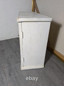 Vintage Rustic Farmhouse Shabby Chic Chippy White Chicken Coop Wall Cabinet