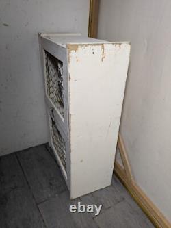 Vintage Rustic Farmhouse Shabby Chic Chippy White Chicken Coop Wall Cabinet