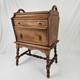 Vintage Sewing Cabinet Stand Side Table Cherry Wood Drawers Lift Up Top Storage