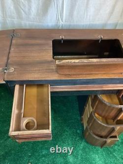 Vintage Singer Art Deco Cabinet, Waterfall