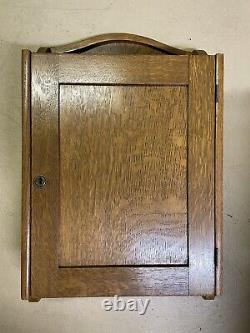 Vintage Solid Oak Wood Medicine Cabinet Metal Adjustable Shelves