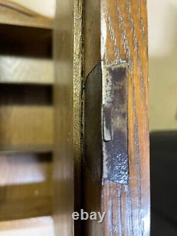 Vintage Solid Oak Wood Medicine Cabinet Metal Adjustable Shelves