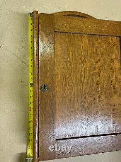 Vintage Solid Oak Wood Medicine Cabinet Metal Adjustable Shelves