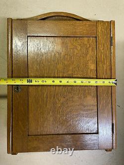 Vintage Solid Oak Wood Medicine Cabinet Metal Adjustable Shelves