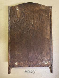 Vintage Solid Oak Wood Medicine Cabinet Metal Adjustable Shelves