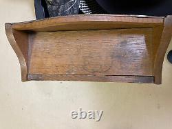 Vintage Solid Oak Wood Medicine Cabinet Metal Adjustable Shelves