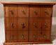 Vintage Solid Wood Cabinet With Shelves For Display Items Storage