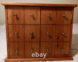 Vintage Solid Wood Cabinet With Shelves For Display Items Storage