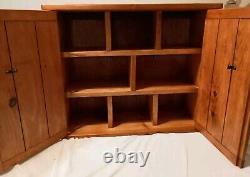 Vintage Solid Wood Cabinet With Shelves For Display Items Storage