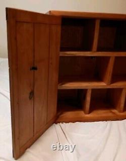 Vintage Solid Wood Cabinet With Shelves For Display Items Storage