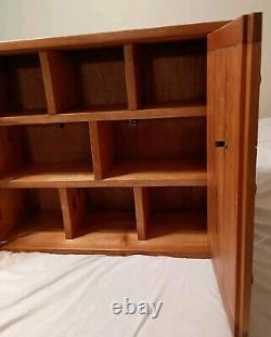 Vintage Solid Wood Cabinet With Shelves For Display Items Storage