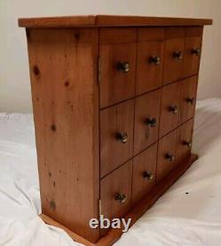 Vintage Solid Wood Cabinet With Shelves For Display Items Storage