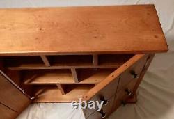 Vintage Solid Wood Cabinet With Shelves For Display Items Storage