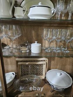 Vintage Solid Wood China Cabinet Hutch 70 French Provincial Display Cabinet