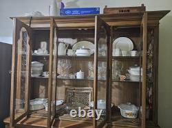 Vintage Solid Wood China Cabinet Hutch 70 French Provincial Display Cabinet