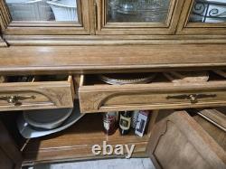 Vintage Solid Wood China Cabinet Hutch 70 French Provincial Display Cabinet