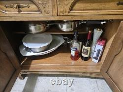 Vintage Solid Wood China Cabinet Hutch 70 French Provincial Display Cabinet