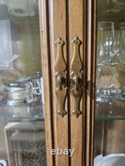 Vintage Solid Wood China Cabinet Hutch 70 French Provincial Display Cabinet