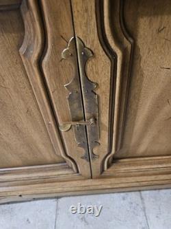 Vintage Solid Wood China Cabinet Hutch 70 French Provincial Display Cabinet