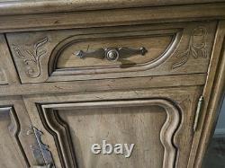Vintage Solid Wood China Cabinet Hutch 70 French Provincial Display Cabinet