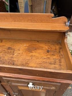 Vintage Solid Wood Dry Sink Early American Farmhouse Style