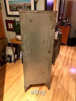 Vintage Stainless Steel Industrial or Medical Doctors Display Storage Cabinet