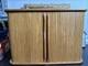 Vintage Teak Midcentury Modern Wall Mount Cabinet And Danish Tambour Doors