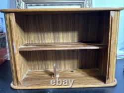 Vintage Teak Midcentury Modern wall mount cabinet and danish tambour doors