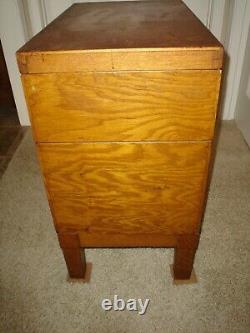 Vintage Tiger Oak 2 Drawer Shaw Walker File Cabinet All Original Hardware VGC